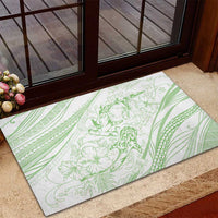 Sharks Couple Dreamy Polynesians Floral Sea Rubber Doormat Emerald LT7 - Polynesian Pride