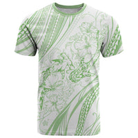 Sharks Couple Dreamy Polynesians Floral Sea T Shirt Emerald LT7 Emerald - Polynesian Pride