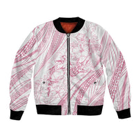 Sharks Couple Dreamy Polynesians Floral Sea Bomber Jacket Pink LT7 Unisex Pink - Polynesian Pride