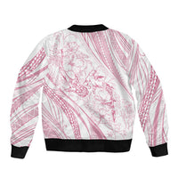 Sharks Couple Dreamy Polynesians Floral Sea Bomber Jacket Pink LT7 - Polynesian Pride