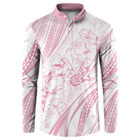 Sharks Couple Dreamy Polynesians Floral Sea Button Sweatshirt Pink LT7 Pink - Polynesian Pride