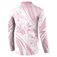 Sharks Couple Dreamy Polynesians Floral Sea Button Sweatshirt Pink LT7 - Polynesian Pride