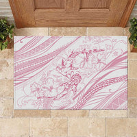 Sharks Couple Dreamy Polynesians Floral Sea Rubber Doormat Pink LT7 Pink - Polynesian Pride