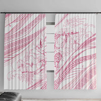 Sharks Couple Dreamy Polynesians Floral Sea Window Curtain Pink LT7 With Hooks Pink - Polynesian Pride