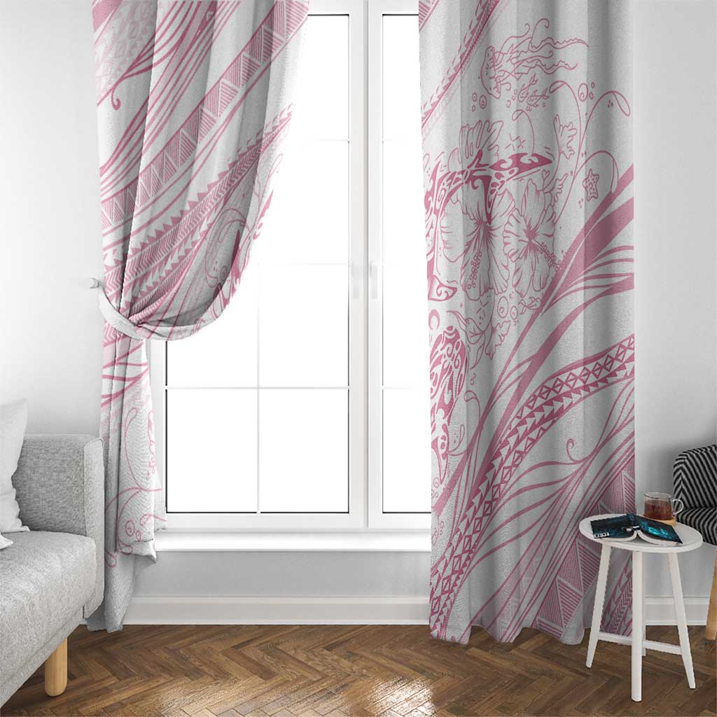 Sharks Couple Dreamy Polynesians Floral Sea Window Curtain Pink LT7 - Polynesian Pride