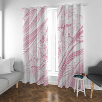 Sharks Couple Dreamy Polynesians Floral Sea Window Curtain Pink LT7 With Grommets Pink - Polynesian Pride
