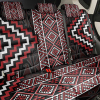 Red Tukutuku Pattern Aotearoa Back Car Seat Cover Niho Taniwha and Puhoro Motifs LT7 - Polynesian Pride
