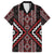 Red Tukutuku Pattern Aotearoa Hawaiian Shirt Niho Taniwha and Puhoro Motifs