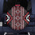 Red Tukutuku Pattern Aotearoa Spare Tire Cover Niho Taniwha and Puhoro Motifs