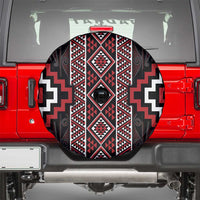 Red Tukutuku Pattern Aotearoa Spare Tire Cover Niho Taniwha and Puhoro Motifs LT7 - Polynesian Pride