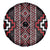 Red Tukutuku Pattern Aotearoa Spare Tire Cover Niho Taniwha and Puhoro Motifs