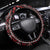 Red Tukutuku Pattern Aotearoa Steering Wheel Cover Niho Taniwha and Puhoro Motifs