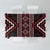 Red Tukutuku Pattern Aotearoa Tablecloth Niho Taniwha and Puhoro Motifs