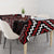 Red Tukutuku Pattern Aotearoa Tablecloth Niho Taniwha and Puhoro Motifs