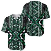 Jade Tukutuku Pattern Aotearoa Baseball Jersey Niho Taniwha and Puhoro Motifs LT7 - Polynesian Pride