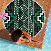 Jade Tukutuku Pattern Aotearoa Beach Blanket Niho Taniwha and Puhoro Motifs LT7 - Polynesian Pride