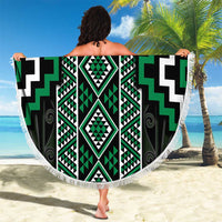 Jade Tukutuku Pattern Aotearoa Beach Blanket Niho Taniwha and Puhoro Motifs LT7 - Polynesian Pride