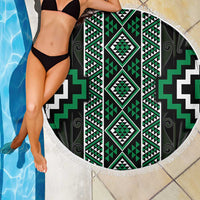 Jade Tukutuku Pattern Aotearoa Beach Blanket Niho Taniwha and Puhoro Motifs LT7 - Polynesian Pride