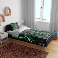 Jade Tukutuku Pattern Aotearoa Bedding Set Niho Taniwha and Puhoro Motifs LT7 - Polynesian Pride