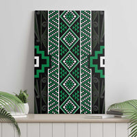 Jade Tukutuku Pattern Aotearoa Canvas Wall Art Niho Taniwha and Puhoro Motifs LT7 - Polynesian Pride