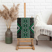 Jade Tukutuku Pattern Aotearoa Canvas Wall Art Niho Taniwha and Puhoro Motifs LT7 - Polynesian Pride