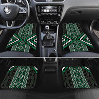 Jade Tukutuku Pattern Aotearoa Car Mats Niho Taniwha and Puhoro Motifs LT7 Set 4pcs Green - Polynesian Pride