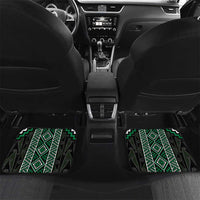 Jade Tukutuku Pattern Aotearoa Car Mats Niho Taniwha and Puhoro Motifs LT7 Set 2pcs - Back Green - Polynesian Pride