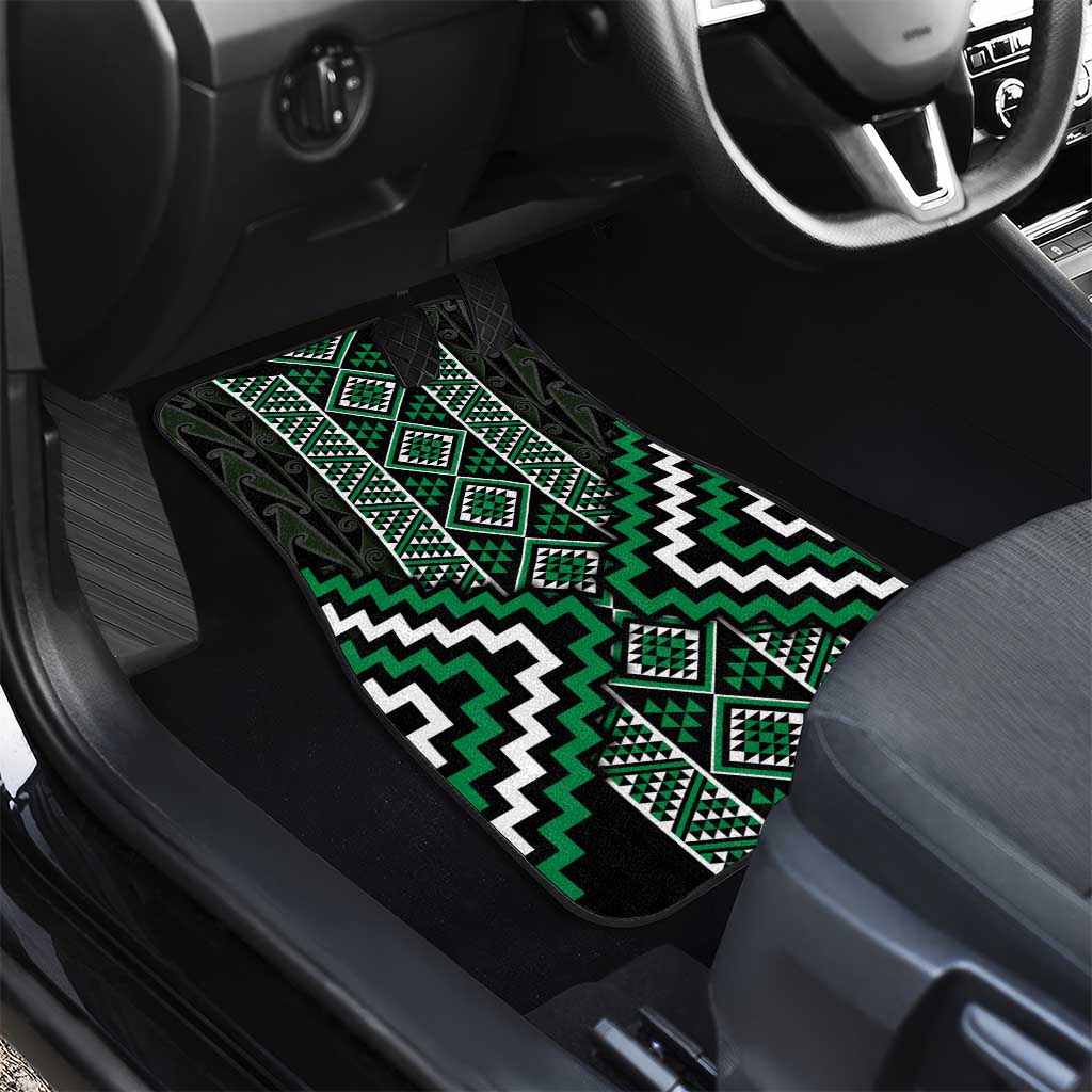 Jade Tukutuku Pattern Aotearoa Car Mats Niho Taniwha and Puhoro Motifs LT7 - Polynesian Pride