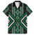 Jade Tukutuku Pattern Aotearoa Family Matching Short Sleeve Bodycon Dress and Hawaiian Shirt Niho Taniwha and Puhoro Motifs