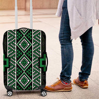 Jade Tukutuku Pattern Aotearoa Luggage Cover Niho Taniwha and Puhoro Motifs LT7 Green - Polynesian Pride