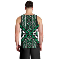 Jade Tukutuku Pattern Aotearoa Men Tank Top Niho Taniwha and Puhoro Motifs LT7 - Polynesian Pride