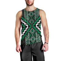Jade Tukutuku Pattern Aotearoa Men Tank Top Niho Taniwha and Puhoro Motifs LT7 - Polynesian Pride