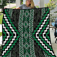 Jade Tukutuku Pattern Aotearoa Quilt Niho Taniwha and Puhoro Motifs LT7 Green - Polynesian Pride