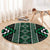 Jade Tukutuku Pattern Aotearoa Round Carpet Niho Taniwha and Puhoro Motifs