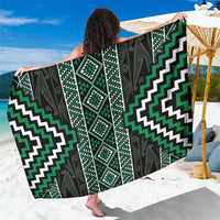 Jade Tukutuku Pattern Aotearoa Sarong Niho Taniwha and Puhoro Motifs LT7 One Size 44 x 66 inches Green - Polynesian Pride