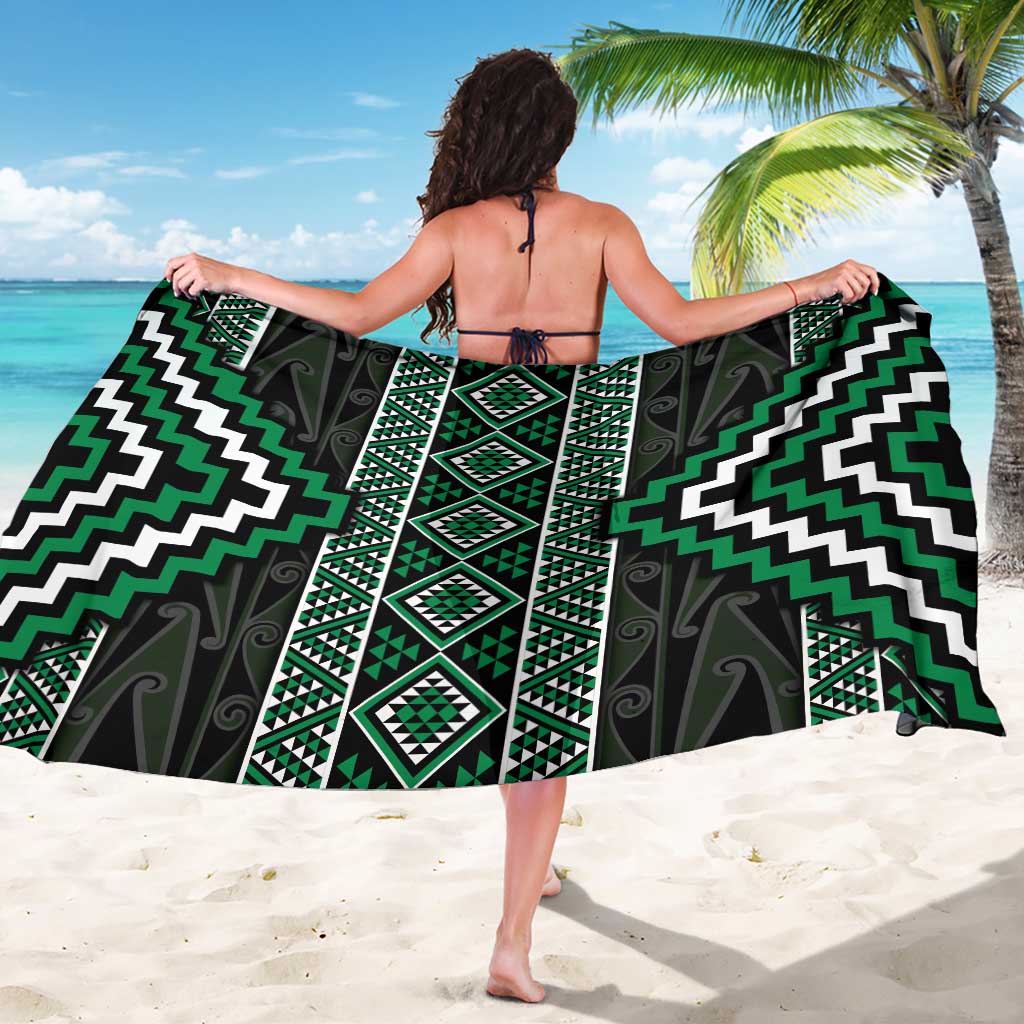 Jade Tukutuku Pattern Aotearoa Sarong Niho Taniwha and Puhoro Motifs LT7 - Polynesian Pride