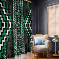 Jade Tukutuku Pattern Aotearoa Window Curtain Niho Taniwha and Puhoro Motifs LT7 - Polynesian Pride