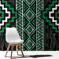 Jade Tukutuku Pattern Aotearoa Window Curtain Niho Taniwha and Puhoro Motifs LT7 - Polynesian Pride