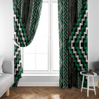 Jade Tukutuku Pattern Aotearoa Window Curtain Niho Taniwha and Puhoro Motifs LT7 - Polynesian Pride
