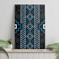 Azure Tukutuku Pattern Aotearoa Canvas Wall Art Niho Taniwha and Puhoro Motifs LT7 - Polynesian Pride