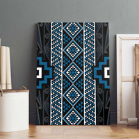 Azure Tukutuku Pattern Aotearoa Canvas Wall Art Niho Taniwha and Puhoro Motifs LT7 - Polynesian Pride