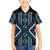 Azure Tukutuku Pattern Aotearoa Hawaiian Shirt Niho Taniwha and Puhoro Motifs