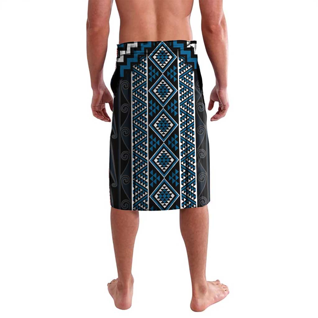 Azure Tukutuku Pattern Aotearoa Lavalava Niho Taniwha and Puhoro Motifs LT7 - Polynesian Pride