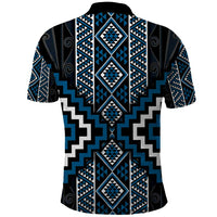 Azure Tukutuku Pattern Aotearoa Polo Shirt Niho Taniwha and Puhoro Motifs LT7 - Polynesian Pride