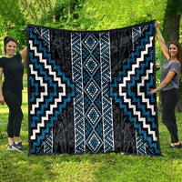 Azure Tukutuku Pattern Aotearoa Quilt Niho Taniwha and Puhoro Motifs LT7 - Polynesian Pride