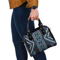 Azure Tukutuku Pattern Aotearoa Shoulder Handbag Niho Taniwha and Puhoro Motifs LT7 - Polynesian Pride