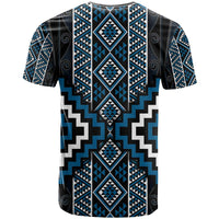 Azure Tukutuku Pattern Aotearoa T Shirt Niho Taniwha and Puhoro Motifs LT7 - Polynesian Pride