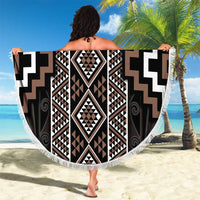 Classic Tukutuku Pattern Aotearoa Beach Blanket Niho Taniwha and Puhoro Motifs LT7 - Polynesian Pride
