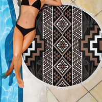 Classic Tukutuku Pattern Aotearoa Beach Blanket Niho Taniwha and Puhoro Motifs LT7 - Polynesian Pride