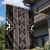 Classic Tukutuku Pattern Aotearoa Garden Flag Niho Taniwha and Puhoro Motifs LT7 - Polynesian Pride
